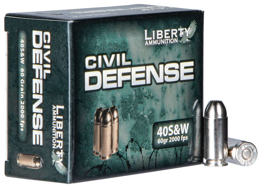 Ammunition Liberty Ammunition 500 ft lbs 40SW LIBERTY LA-CD-40-012      40S     60         20/50 • Model: 500 ft lbs